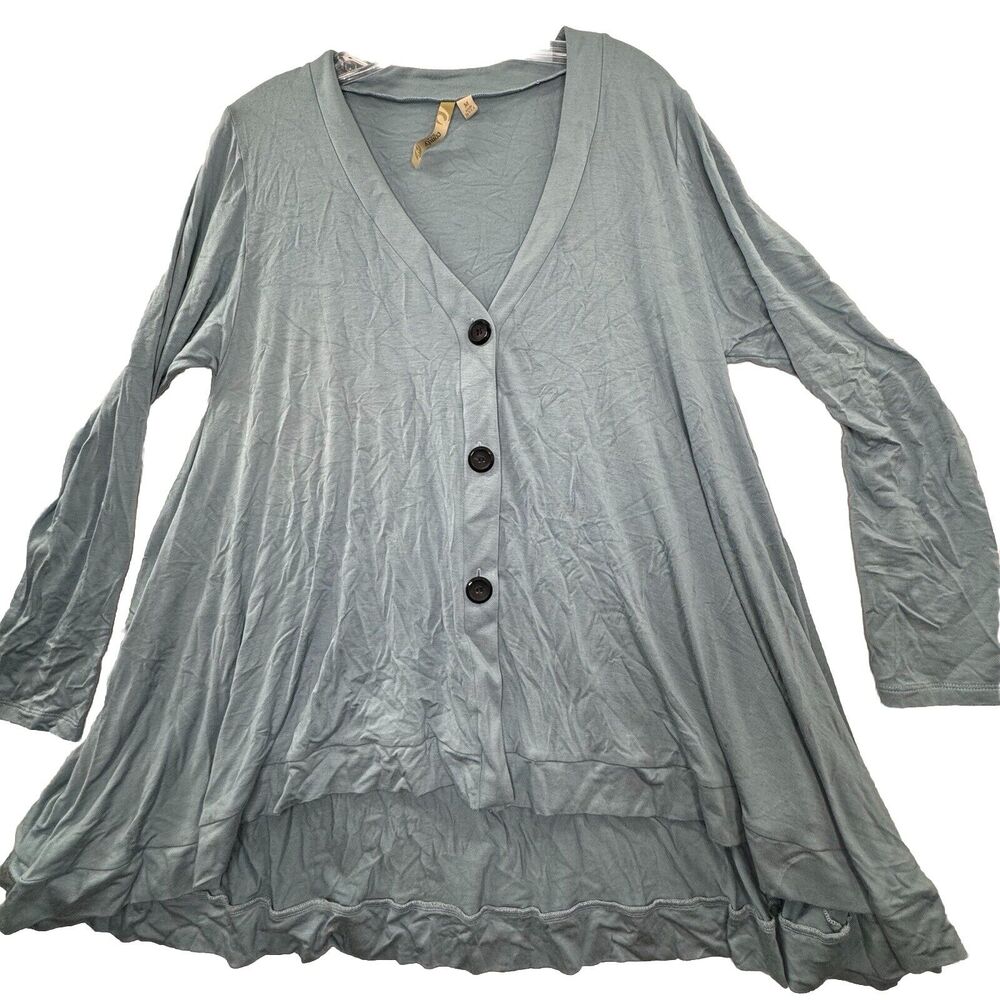 Comfy USA Tunic Top‎ Womens Medium Black Flare Lagenlook Modal